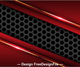Dark hexagon red metal background vector