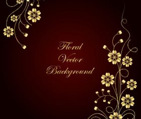 Dark red background decorative flower vector