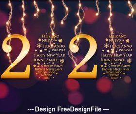 Dark red background golden 2020 font new year greeting card vector
