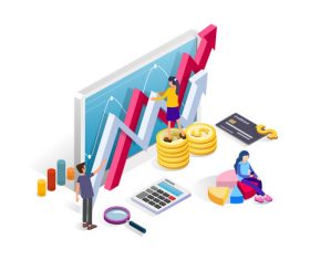 Data analysis cartoon illustration vector