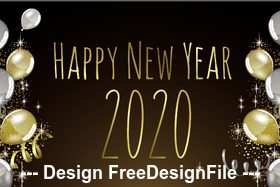 Decorative balloons 2020 merry christmas vector