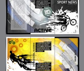 Design sport news template layout vector