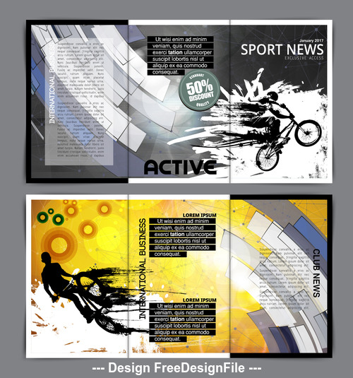 Design sport news template layout vector