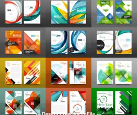Different color geometry cover template vector