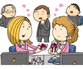 Different love cartoons vector