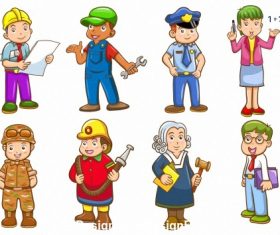 Different professions cartoon vector