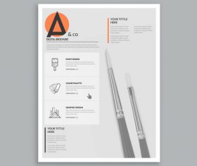 Drawing brochure cover template vector
