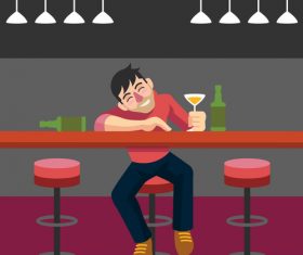 Drunk Man Bar vector