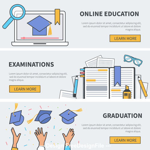 Education banners vector