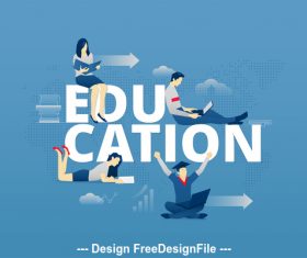 Education typographic poster vector