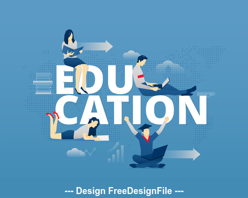 Education typographic poster vector