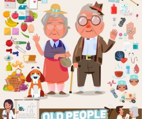 Elder cartoon illustration vector