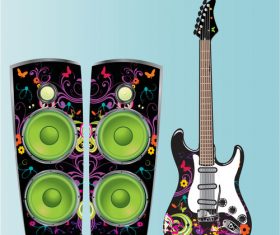 Electric guitars and sound vector