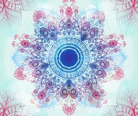 Elegant hand drawn ethnic floral vector