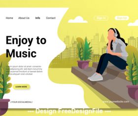 Enjoy to music cartoon illustration vector