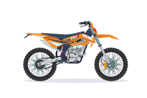 Extreme motorcross bike orange vector