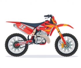 Extreme motorcross bike red vector