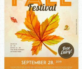 Fall festival flyer psd template
