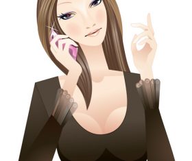 Fashion female phone vector