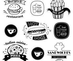 Fast food signs vector