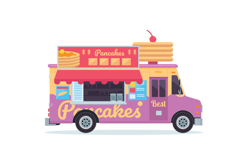 Fast food truck illustration vector