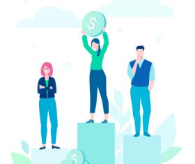 Financial victory flat design style illustration vector