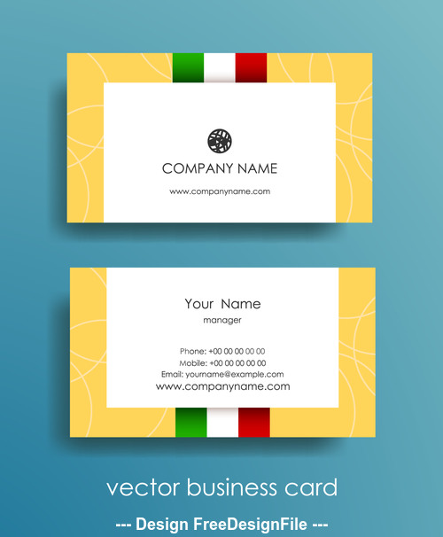 Flag background business card design vector