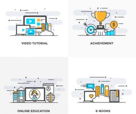 Flat line designed concepts vector