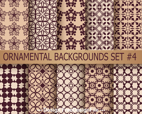 Floral designs brown seamless background vector