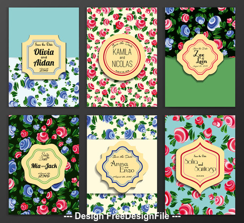 Flower background cover template vector