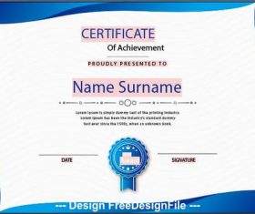 Fluid certificate of achievement templates vector