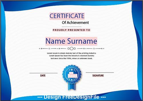 Fluid certificate of achievement templates vector