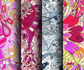 Four colors tracery banner background vector