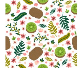 Fresh kiwi pattern cartoon background vector