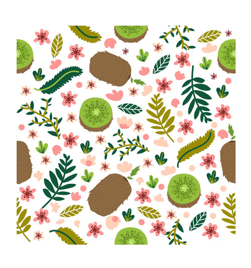 Fresh kiwi pattern cartoon background vector free download