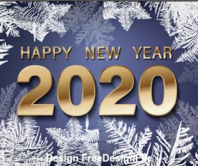 Frost crack 2020 new year background vector