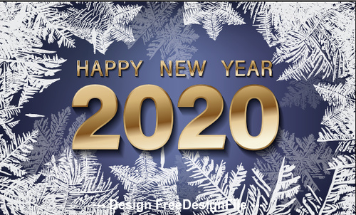 Frost crack 2020 new year background vector free download