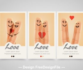 Funny finger painting vertical banners vector