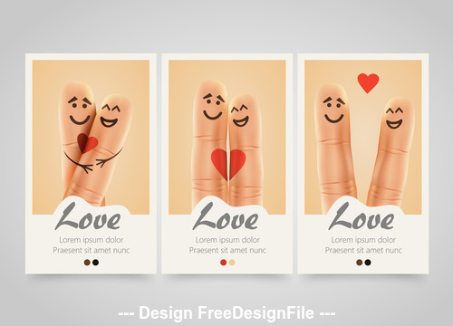 Funny finger painting vertical banners vector