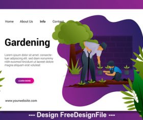 Gardening cartoon illustration vector