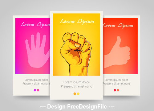 Gesture cover vertical banners vector