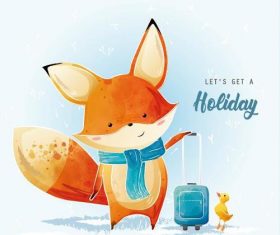 Go travel watercolor drawings vector illustration