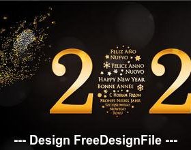 Golden 2020 decorative font New Year greeting card vector