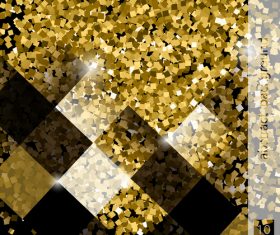 Golden background and black square vector