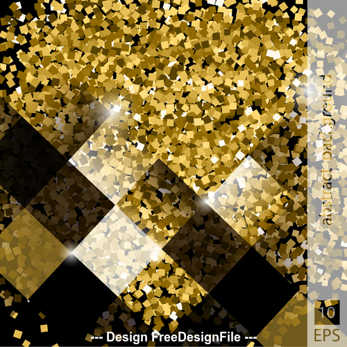 Golden background and black square vector