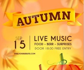 Golden background autumn thanksgiving vector