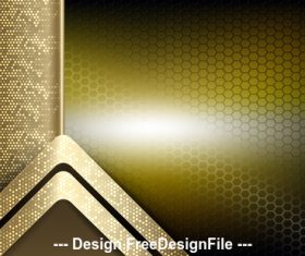 Golden bright hexagonal checkered metal background vector