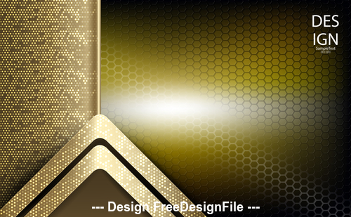 Golden bright hexagonal checkered metal background vector