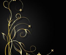 Golden flowering background vector