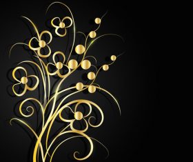 Golden pansy background vector